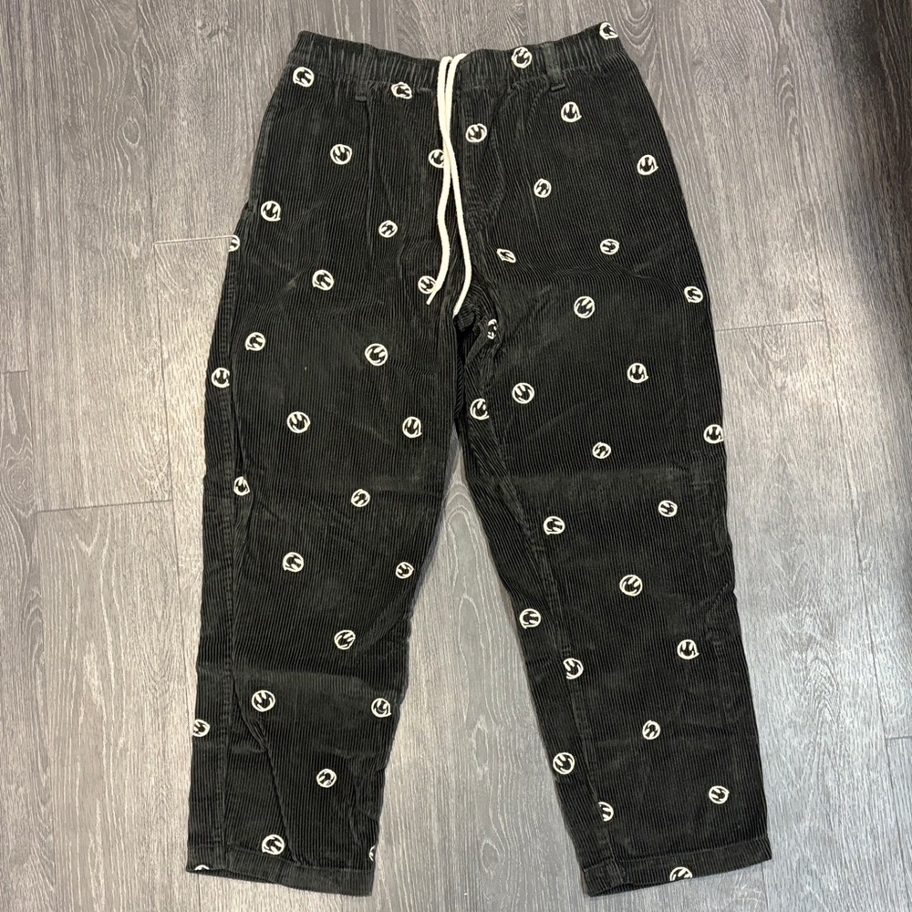 Urban Outfitters Black Corduroy Pants with White Accents